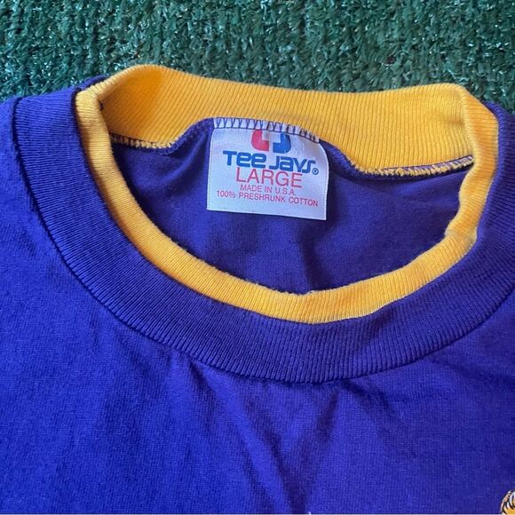 Vintage Single Stitch Double Neck Mardi Gras New Orleans Tee Shirt Large - Picture 2 of 7